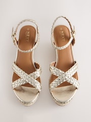 Gold Forever Comfort® Plait Crossover Wedges - Image 6 of 9