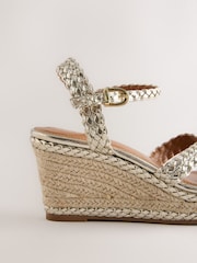 Gold Forever Comfort® Plait Crossover Wedges - Image 7 of 9