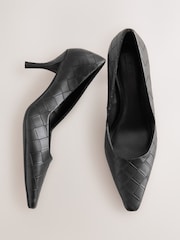 Black Forever Comfort® Weave Chisel Toe Court Heels - Image 2 of 9