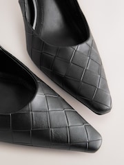 Black Forever Comfort® Weave Chisel Toe Court Heels - Image 7 of 9