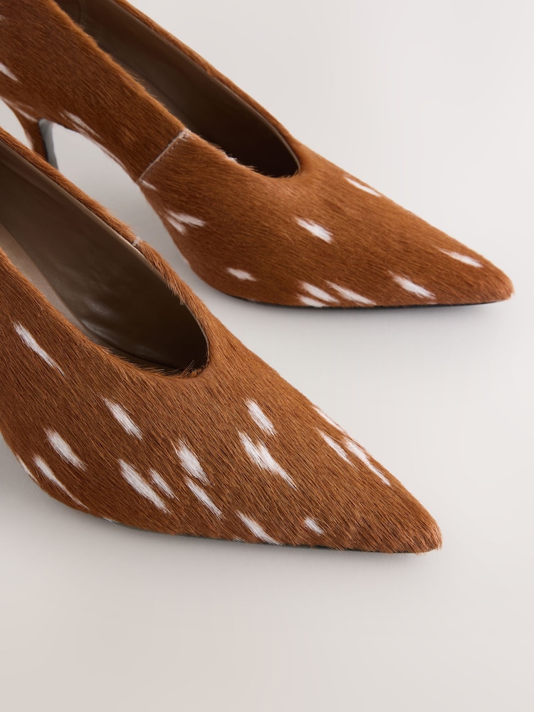 Brown Forever Comfort® Leather Highcut Court Heels - Image 10 of 10 Brown Forever Comfort® Leather Highcut Court Heels - Image 10 of 10