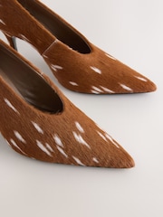 Brown Forever Comfort® Leather Highcut Court Heels - Image 5 of 5