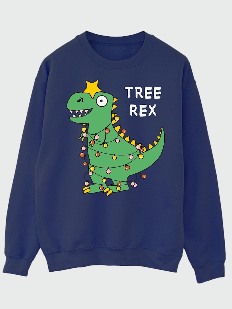 Brands In Blue Men Christmas Tree Rex Burgundy 100% Cotton Sweattop - Image 2 of 4 Brands In Blue Men Christmas Tree Rex Burgundy 100% Cotton Sweattop - Image 2 of 4