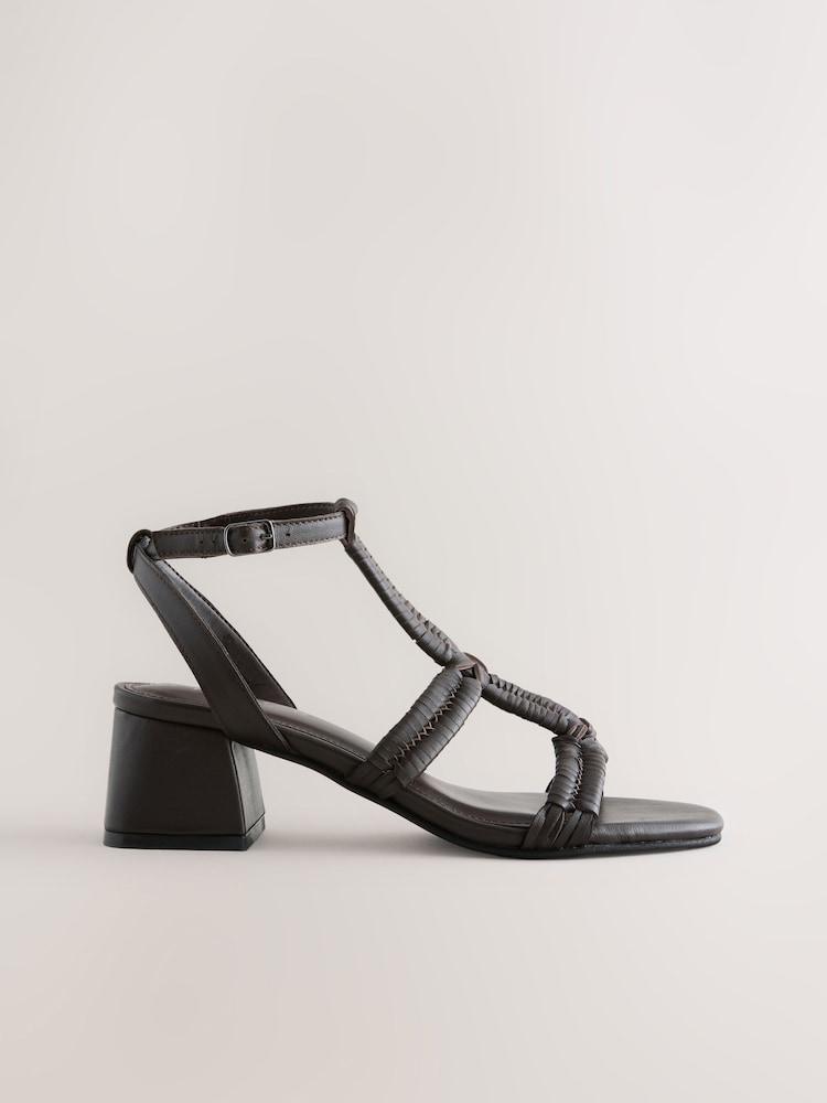Chocolate Brown Forever Comfort® Leather Block Heel Sandals - Image 1 of 11 Chocolate Brown Forever Comfort® Leather Block Heel Sandals - Image 1 of 11