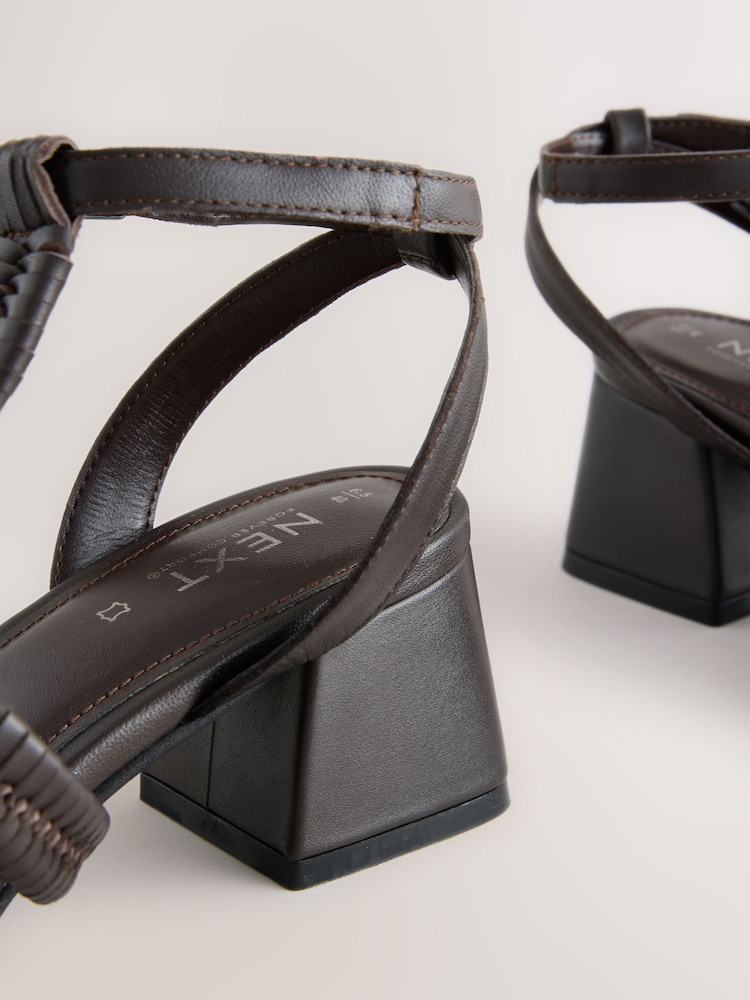 Chocolate Brown Forever Comfort® Leather Block Heel Sandals - Image 11 of 11 Chocolate Brown Forever Comfort® Leather Block Heel Sandals - Image 11 of 11