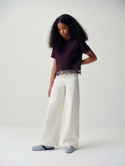 The Set 3 Pack Wide Leg Pull On Jeggings Pink/Cream - Image 3 of 10