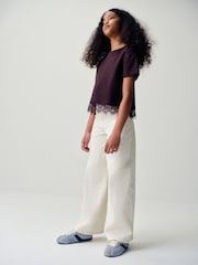 The Set 3 Pack Wide Leg Pull On Jeggings Pink/Cream - Image 5 of 10