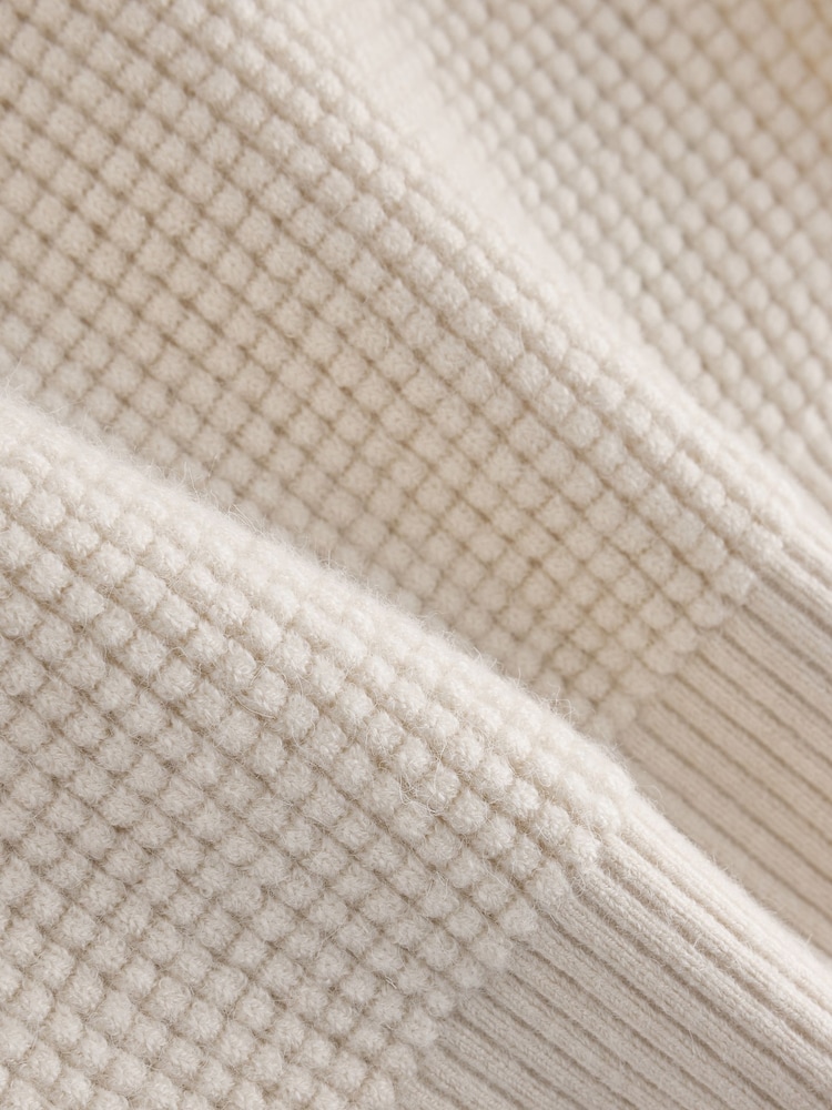 Ecru Textured Knitted Crew Neck Jumper (3-16yrs) - Image 4 of 4 Ecru Textured Knitted Crew Neck Jumper (3-16yrs) - Image 4 of 4