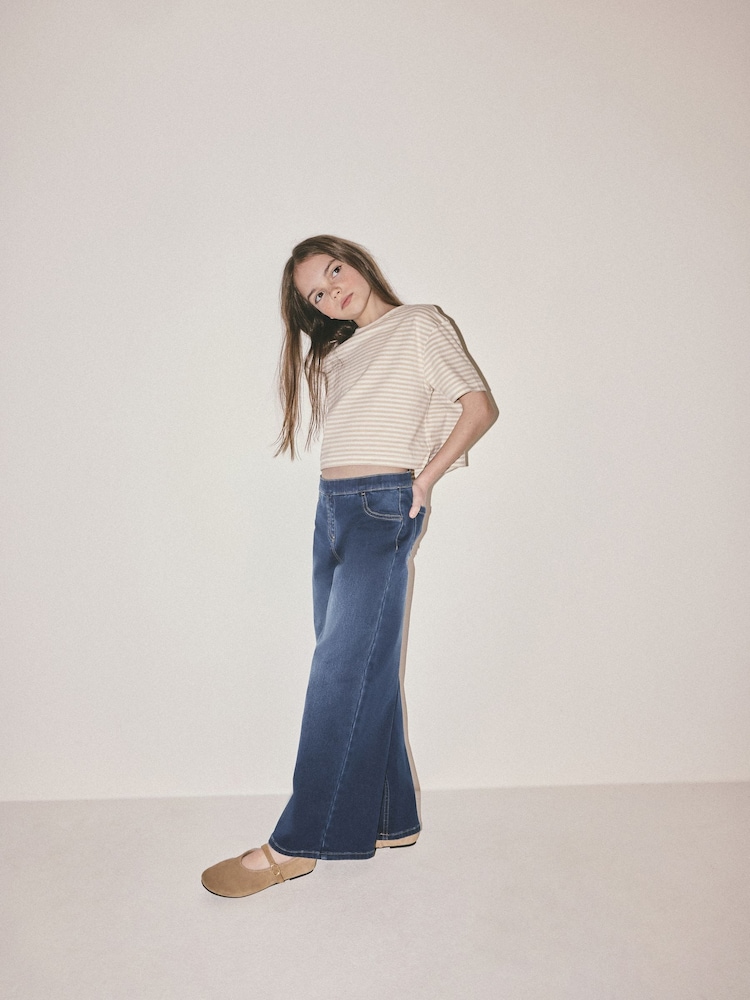 The Set 3 Pack Wide Leg Pull On Jeggings Dark Blue/Mid Blue/Black Denim - Image 1 of 6