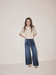 The Set 3 Pack Wide Leg Pull On Jeggings Dark Blue/Mid Blue/Black Denim - Image 5 of 6