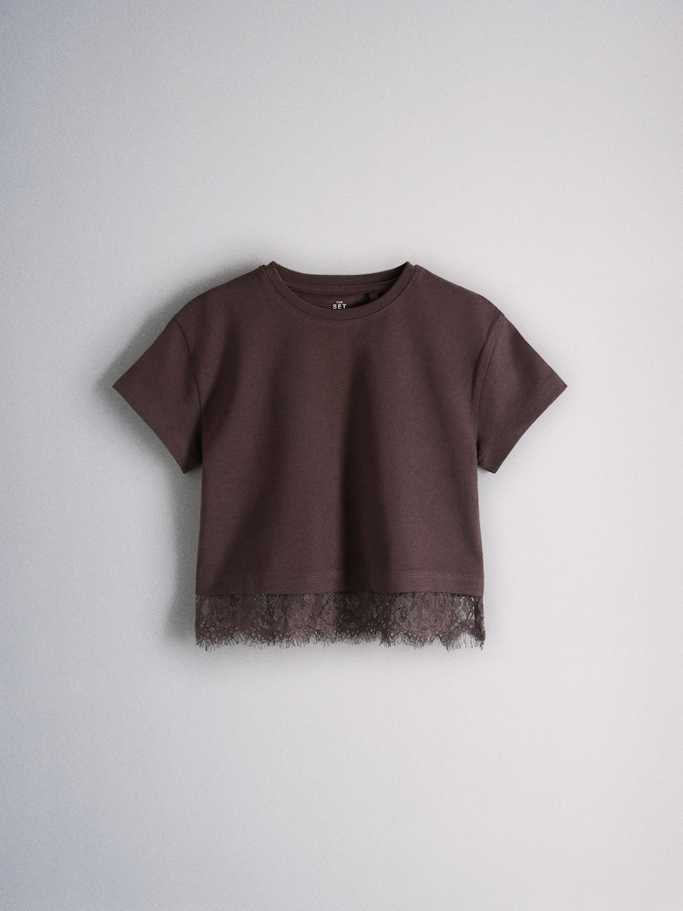 The Set 3 Pack Lace T-Shirt Pink/Cream/Purple - Image 2 of 6