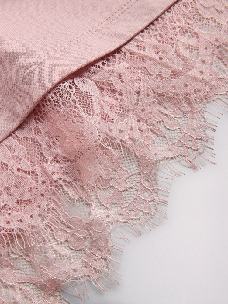 The Set 3 Pack Lace T-Shirt Pink/Cream/Purple - Image 6 of 6