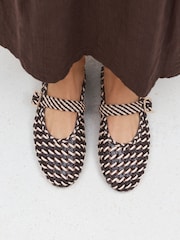Chocolate Brown Forever Comfort® Weave Mary Jane Flats - Image 1 of 4