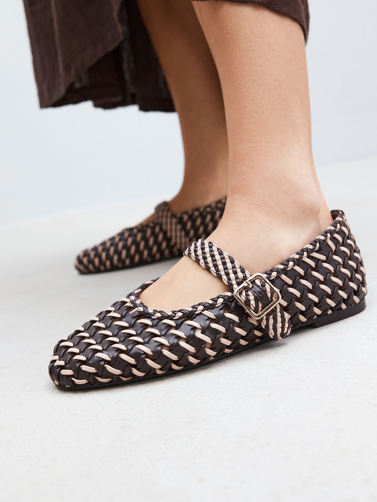 Chocolate Brown Forever Comfort® Weave Mary Jane Flats - Image 4 of 4 Chocolate Brown Forever Comfort® Weave Mary Jane Flats - Image 4 of 4