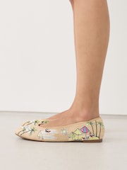 Multi Forever Comfort® Embroidered Raffia Ballet Flats - Image 4 of 9