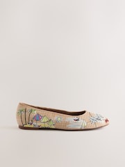 Multi Forever Comfort® Embroidered Raffia Ballet Flats - Image 7 of 9
