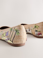 Multi Forever Comfort® Embroidered Raffia Ballet Flats - Image 9 of 9