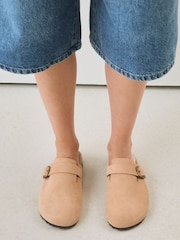 Rust Brown Standard Fit Leather Footbed Clogs - Image 6 of 11