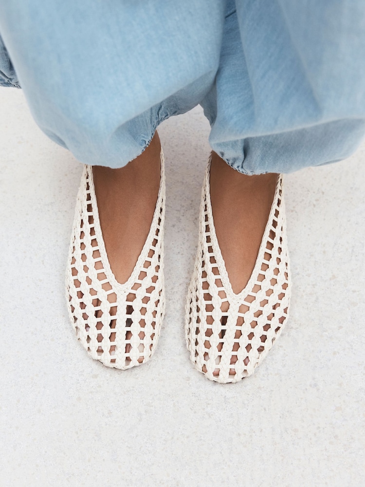 Bone Forever Comfort® Woven Round Toe Slingback Flats - Image 1 of 5 Bone Forever Comfort® Woven Round Toe Slingback Flats - Image 1 of 5