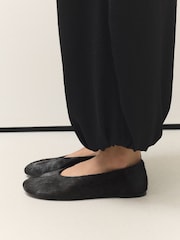 Chocolate Brown Forever Comfort® Swung Toe Ballet Flats - Image 4 of 9