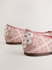 Pink/White Forever Comfort® Bandana Print Ballet Flats - Image 9 of 9