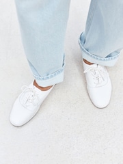 White Forever Comfort® Leather Lace Up Jazz Shoes - Image 3 of 10