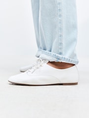 White Forever Comfort® Leather Lace Up Jazz Shoes - Image 4 of 10