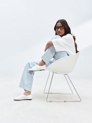 White Forever Comfort® Leather Lace Up Jazz Shoes - Image 6 of 10