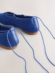 Cobalt Blue Forever Comfort® Crochet Ghillie Flats - Image 10 of 10