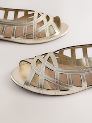 Gold Forever Comfort® Peeptoe Flats - Image 8 of 9