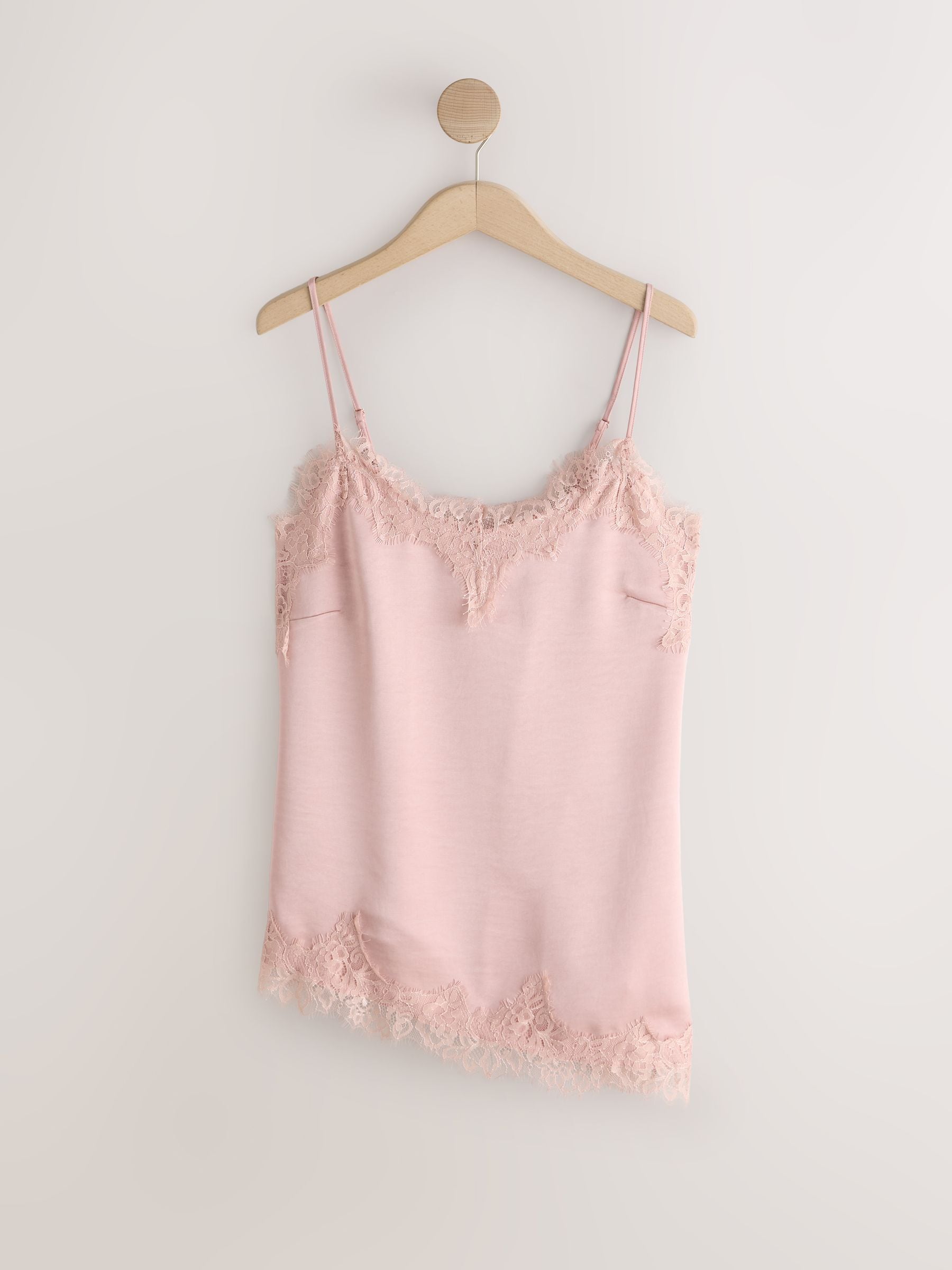 Buy Light Pink Asymmetric Hem Lace Cami Top from Next USA