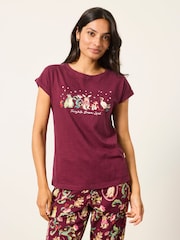 FatFace Plum Purple Ivy Fairytale Graphic Tee - Image 1 of 6