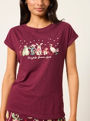 FatFace Plum Purple Ivy Fairytale Graphic Tee - Image 3 of 6