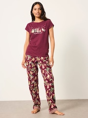 FatFace Plum Purple Ivy Fairytale Graphic Tee - Image 4 of 6