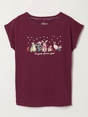 FatFace Plum Purple Ivy Fairytale Graphic Tee - Image 6 of 6