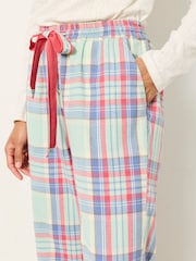 FatFace Harper Light Green Check Cuffed Pyjama Bottoms - Image 3 of 6