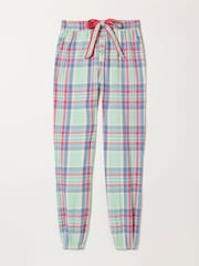 FatFace Harper Light Green Check Cuffed Pyjama Bottoms - Image 6 of 6
