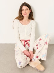 FatFace Wide Leg Christmas Pyjama Bottoms - Imagen 6 de 7
