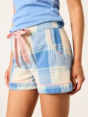 FatFace Blue Large Check Pyjama Shorts - Image 3 of 6