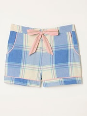 FatFace Blue Large Check Pyjama Shorts - Image 6 of 6