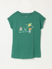 FatFace Ivy Teal Blue Frog Pyjama Top - Image 6 of 6