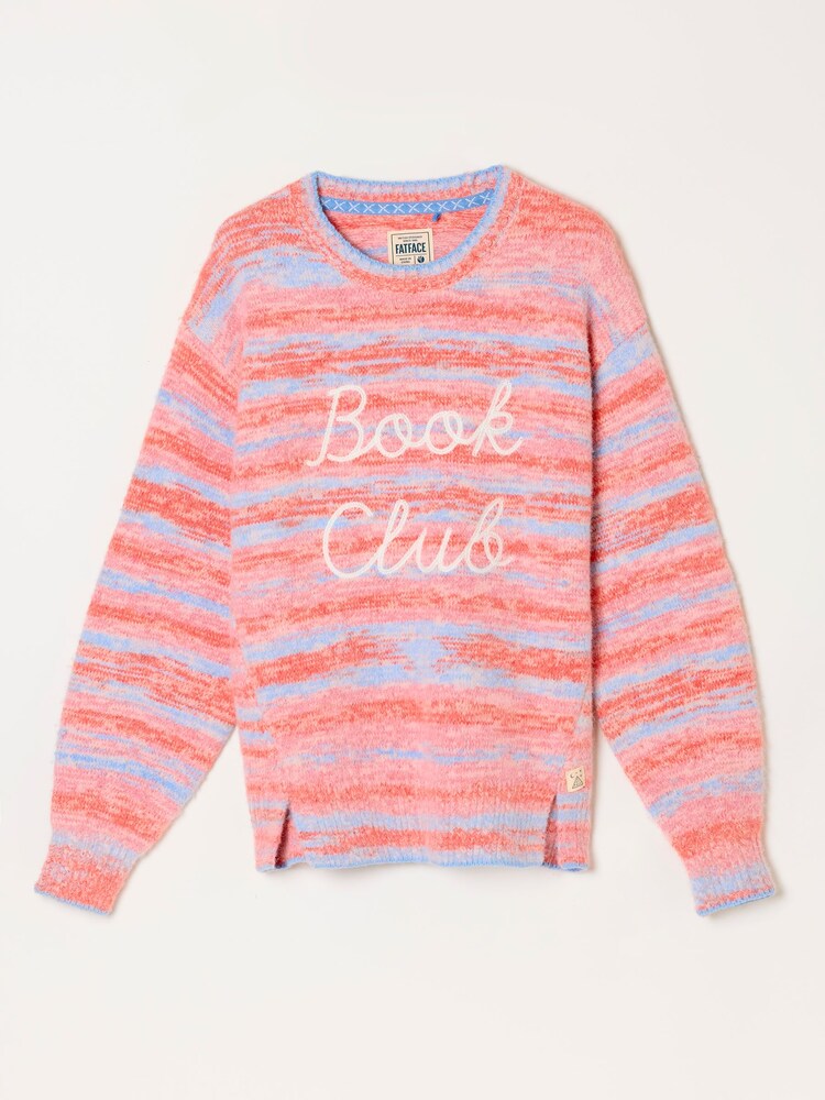 FatFace Pink Book Club Knitted Jumper - Image 5 of 5