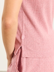 FatFace Olivia Pink Pointelle Lace Trim Vest - Image 3 of 6