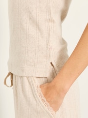 FatFace Olivia Oatmeal Pointelle Lace Trim Vest - Image 5 of 7