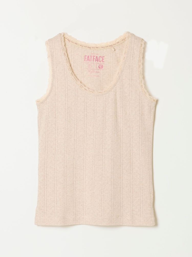 FatFace Olivia Oatmeal Pointelle Lace Trim Vest - Image 7 of 7 FatFace Olivia Oatmeal Pointelle Lace Trim Vest - Image 7 of 7