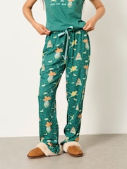 FatFace Ruby Teal Blue Frog Relaxed Fit Pyjama Bottoms - Image 1 of 6