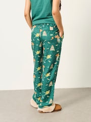 FatFace Ruby Teal Blue Frog Relaxed Fit Pyjama Bottoms - Image 2 of 6
