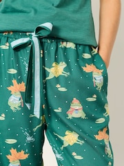 FatFace Ruby Teal Blue Frog Relaxed Fit Pyjama Bottoms - Image 3 of 6