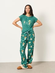 FatFace Ruby Teal Blue Frog Relaxed Fit Pyjama Bottoms - Image 4 of 6