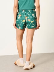 FatFace Teal Blue Frog Pyjama Shorts - Image 2 of 6